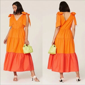 Color Me Courtney Louise Maxi Dress Long Gown Bow Color Block Stripe Pockets 4